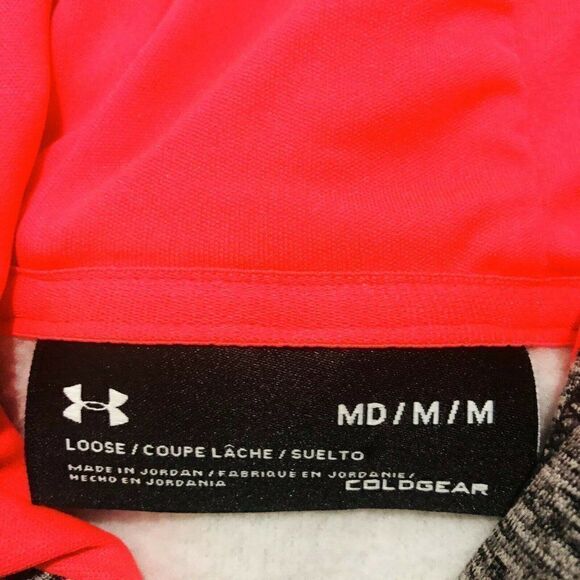 Under Armour Coldgear Loose Storm Hoodie Marled Heather Black NEW - Picture 5 of 8